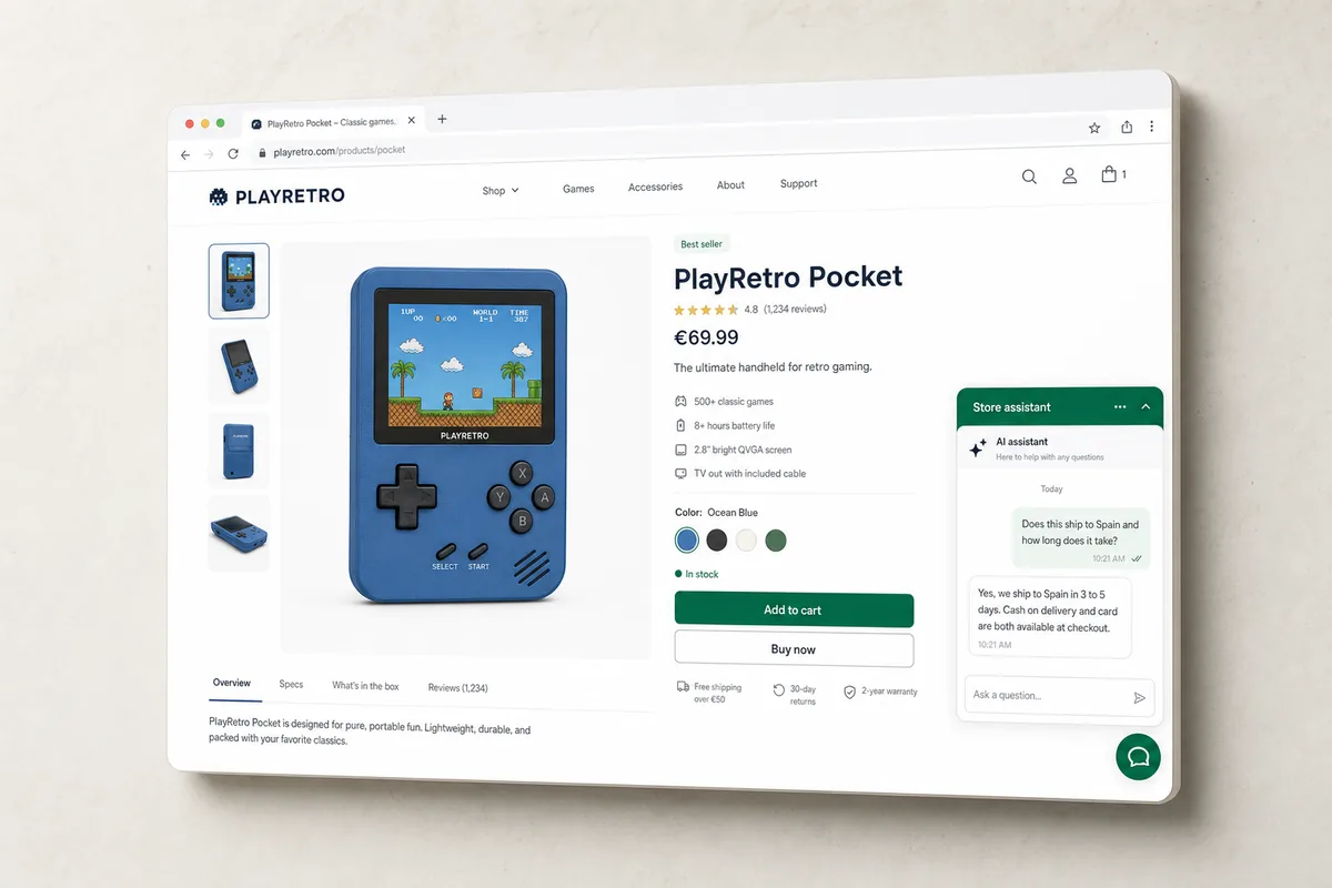 AI customer service chat widget