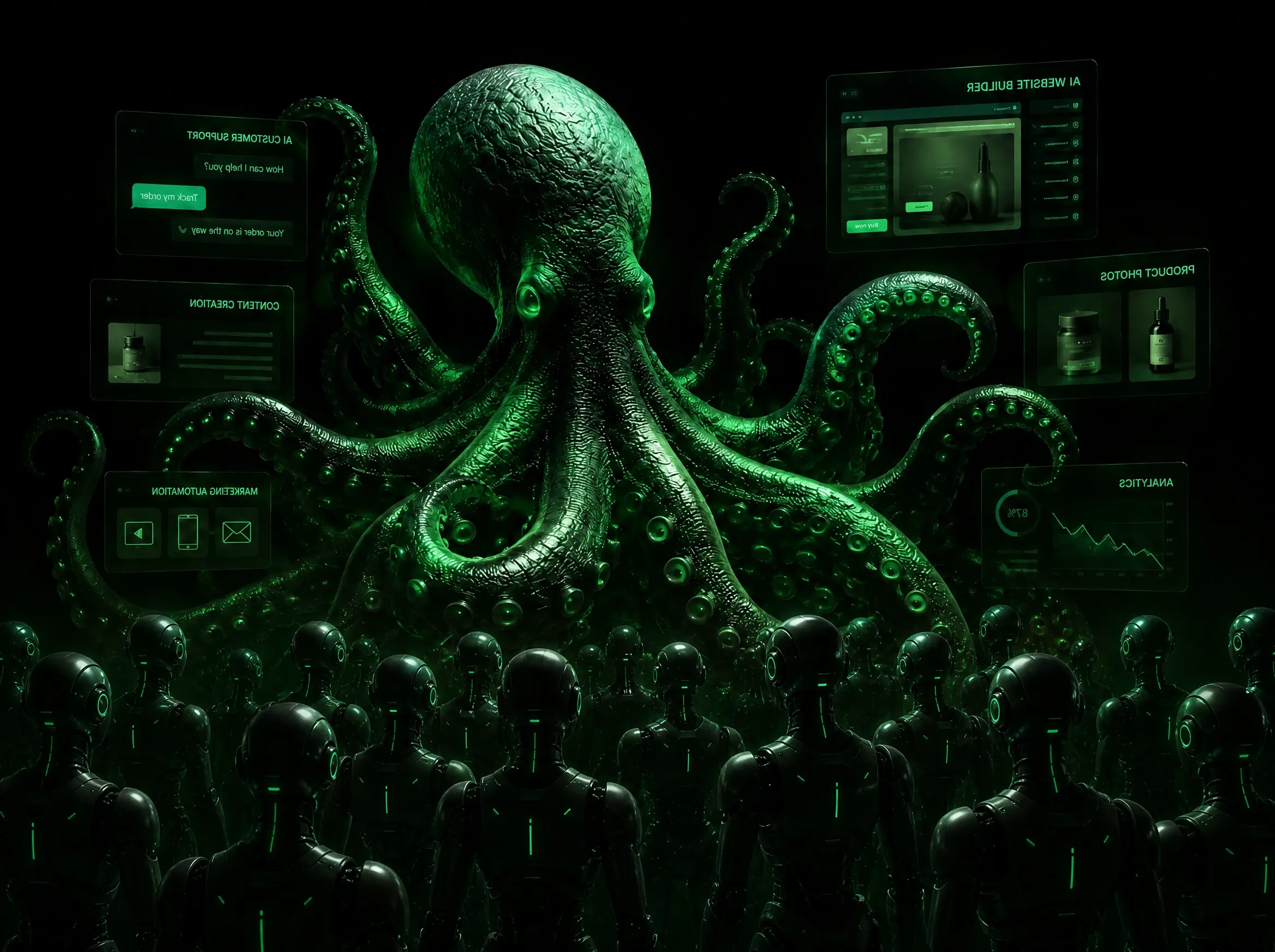 MazaLabs AI octopus and AI agent workforce — one AI, every part of your business
