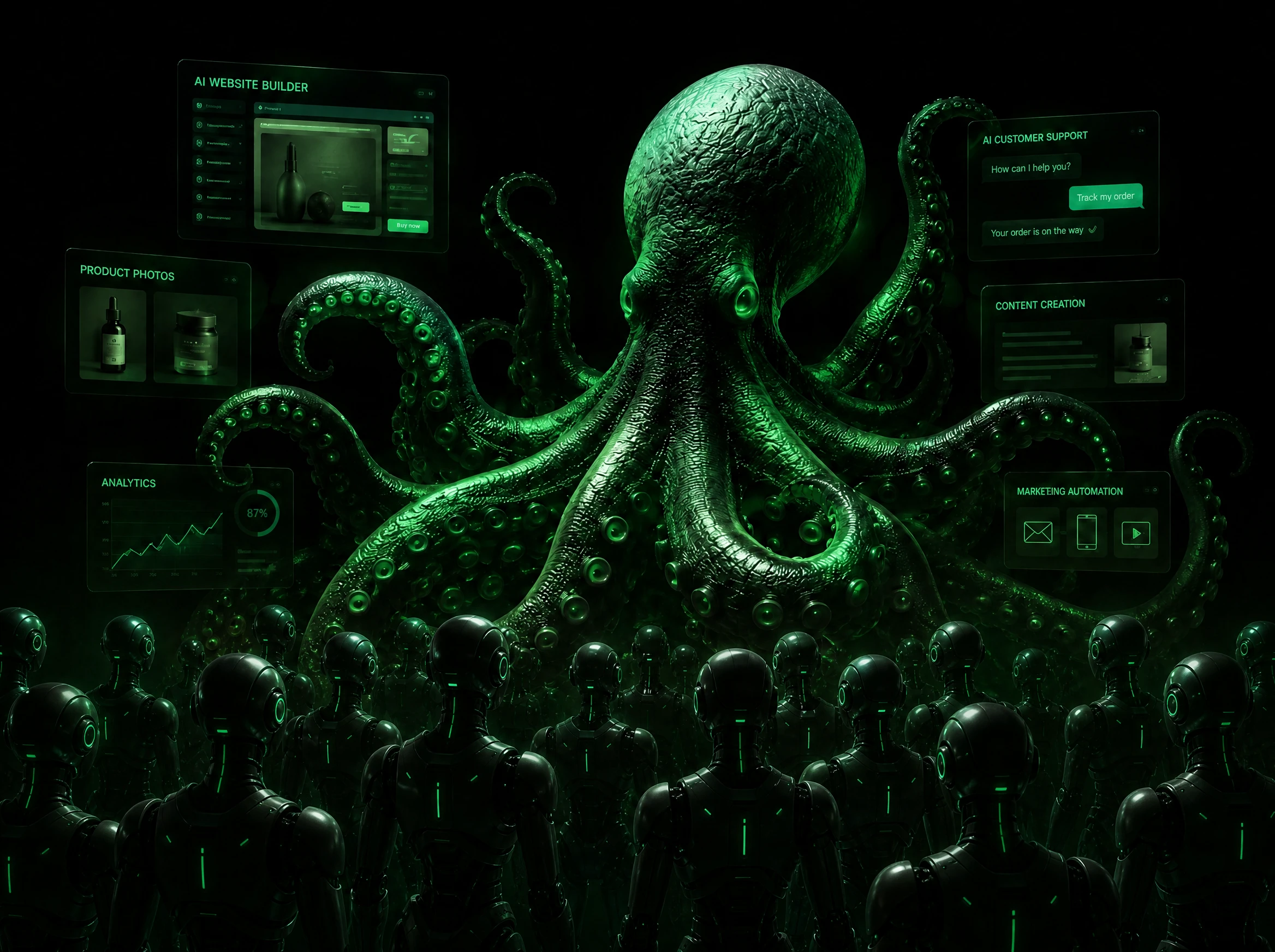 MazaLabs AI octopus and AI agent workforce — one AI, every part of your business