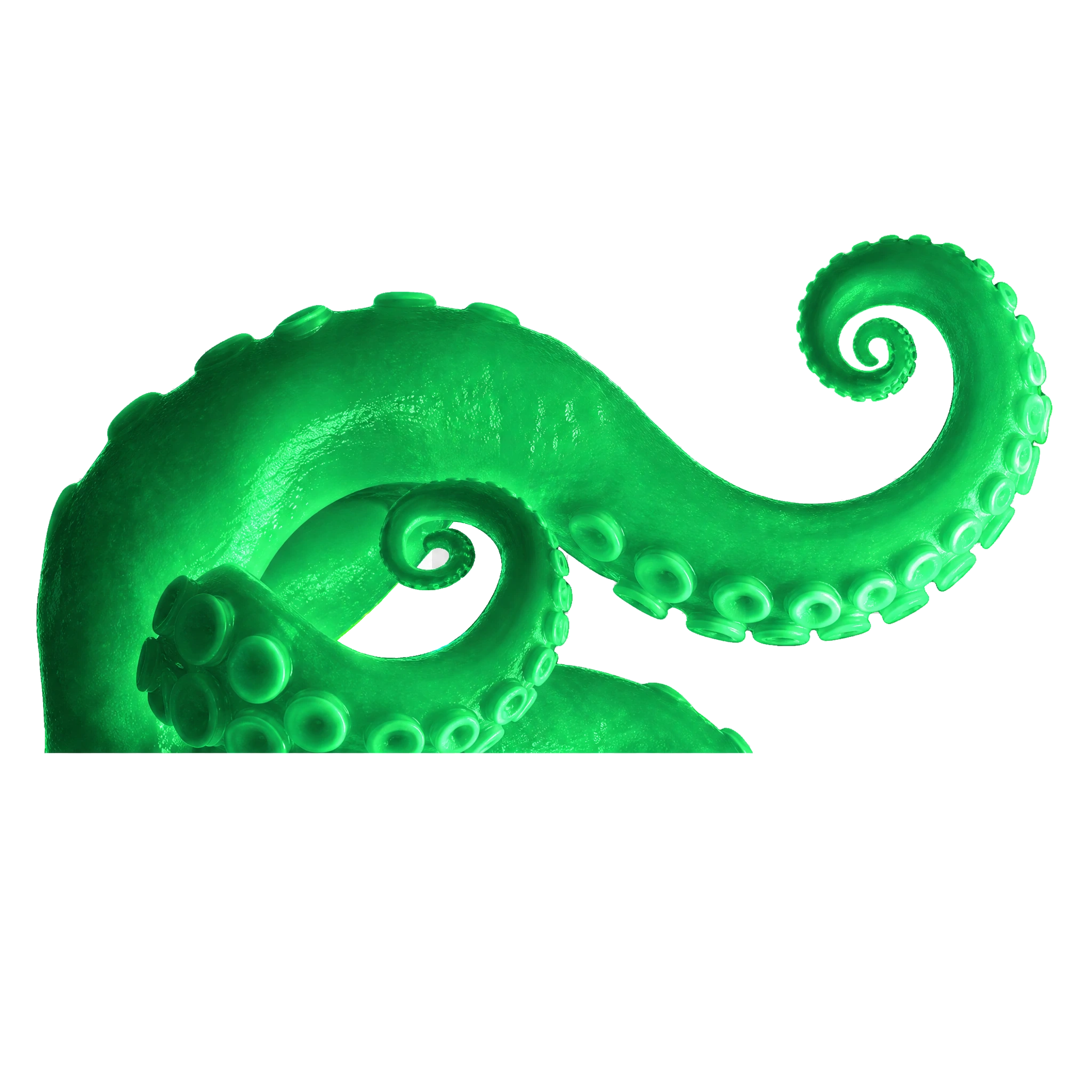 Abstract 3D tentacle shape in green